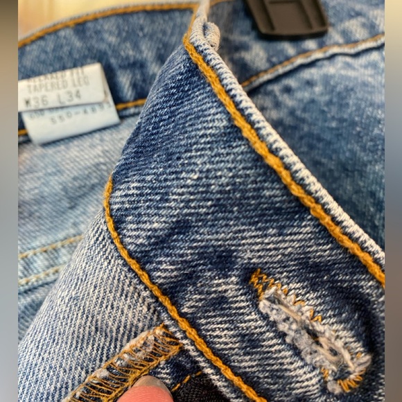 Levi's 550 36x30 Relaxed Fit Tapered Leg Men's Jeans raw Medium Wash Denim Blue - Picture 11 of 16